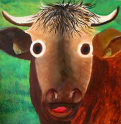 Tiere_Kuh, Acryl auf Leinwand gespachtelt, 90 x 100 cm